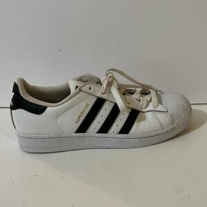 Adidas Superstar White with Black Stripes Leather Ortholite Sneakers Size 6.5